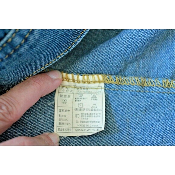 Wear Jeans Denim Jacket with Sweatshirt Sleeves Womens Size L - Picture 6 of 6